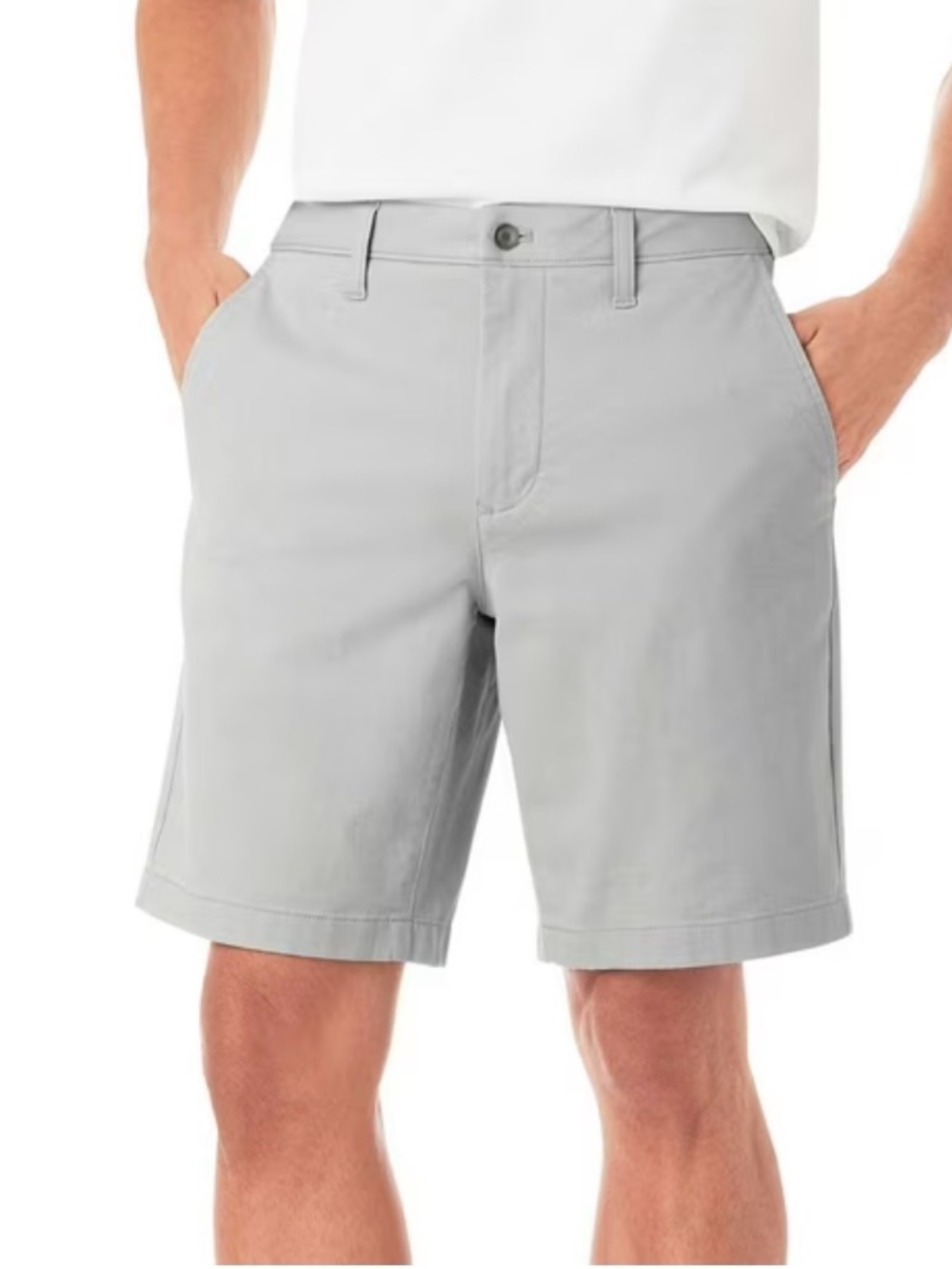 NWT! Member's Mark Men's Everyday Flat Front Light Grey Twill Short Size 42